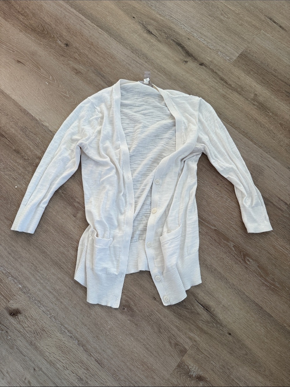 Banana Republic White Button-Up Cardigan